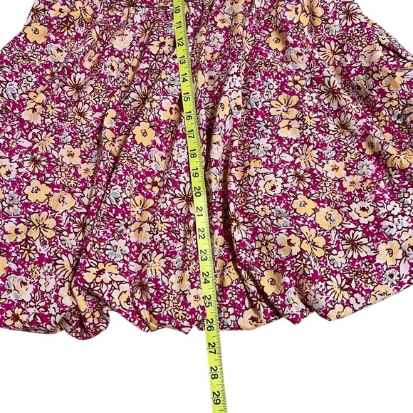 Land of the Free Liberty Fuchsia Floral Corset Mini Tank Dress Size Large Flirty - Picture 12 of 15